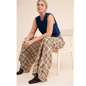 SELKIE x Free People Wide Leg Tartan Plaid The Jo Trousers Pants Small NWOT